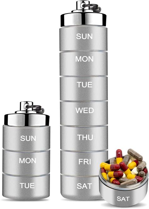 metal pill box uk|metal weekly pill organizer.